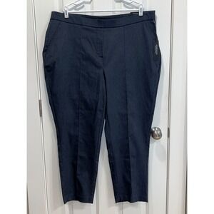 NWT Jones New York Women 3X Pull On Slim Leg Pants Blue Denim Look CHU53427